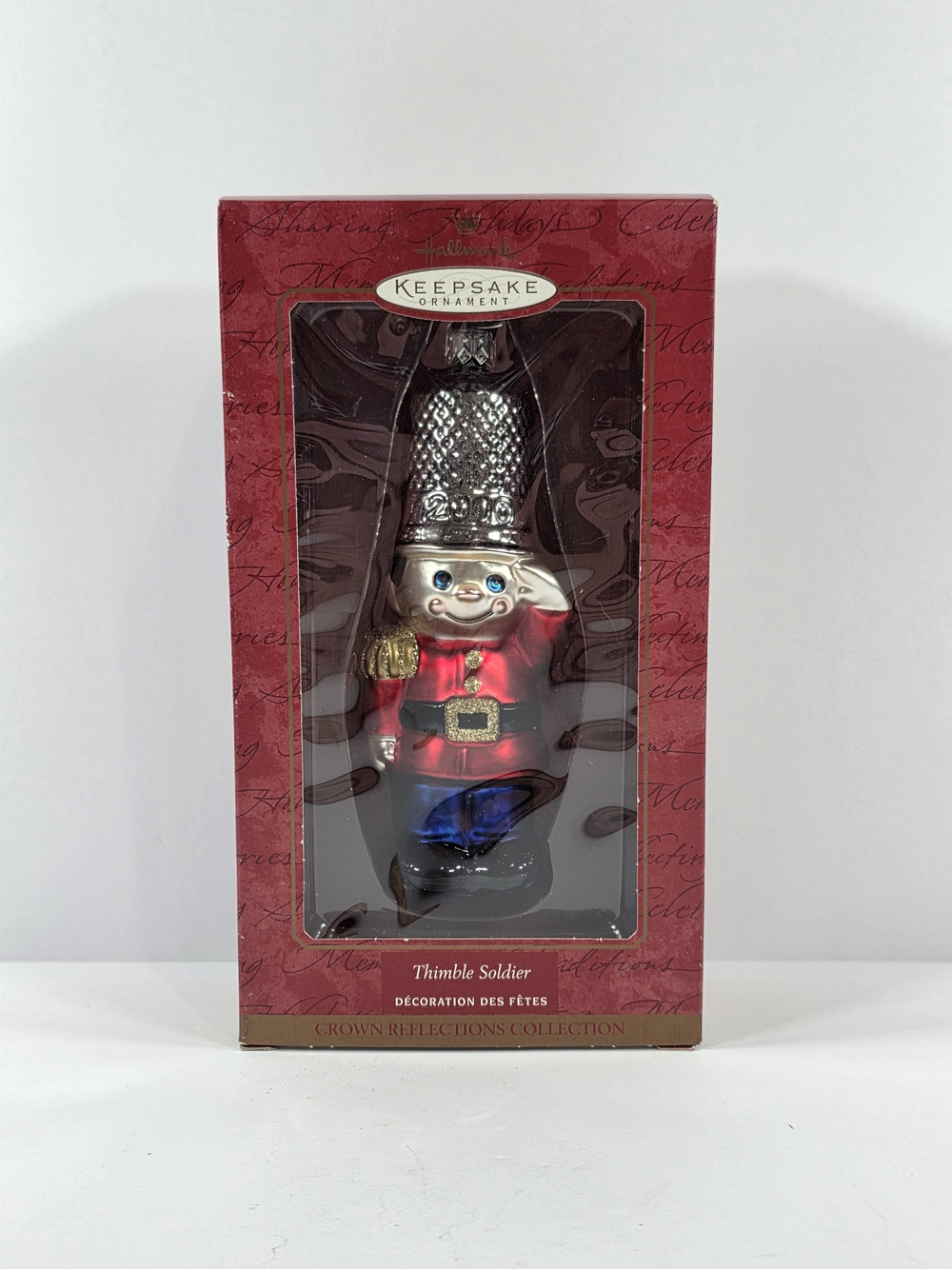 2000 Hallmark Keepsake Blown Glass Ornament Thimble Soldier NEW